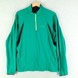 Gore Jacket Womens Large Green Running Wear Athletic Quarter Zip Lightweight